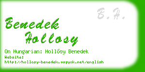 benedek hollosy business card