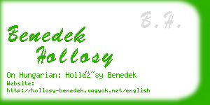 benedek hollosy business card